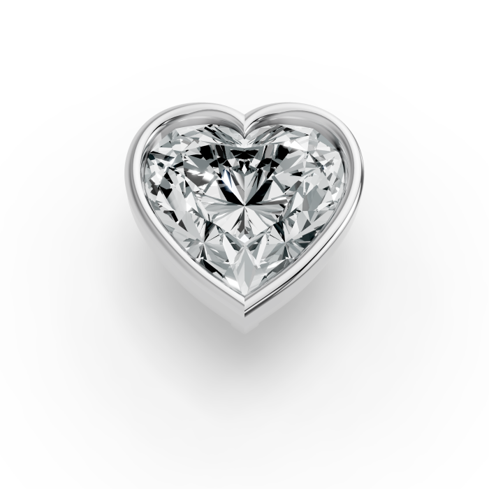 1.00CT Heart Shape Lab Grown Diamond Full Bezel Head in 14KT White Gold