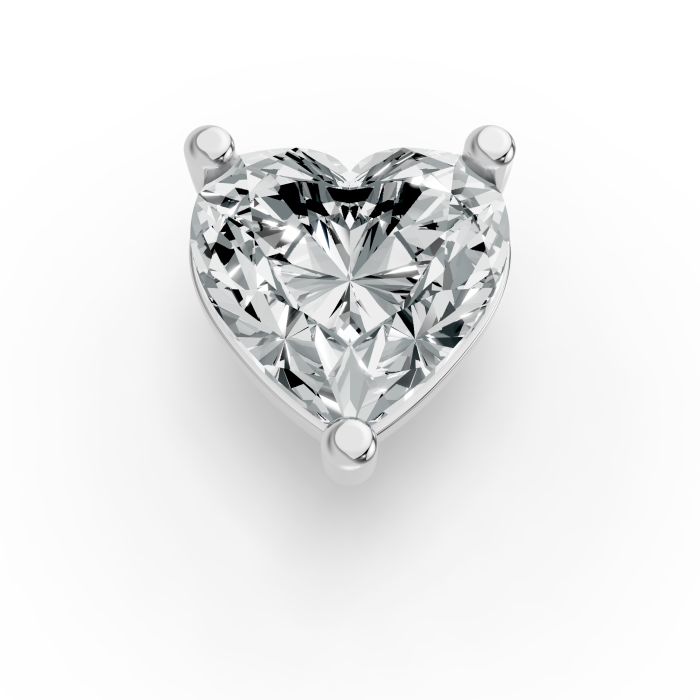 1.00CT Heart Shape Lab Grown Diamond 3 Prong Head in 14KT White Gold