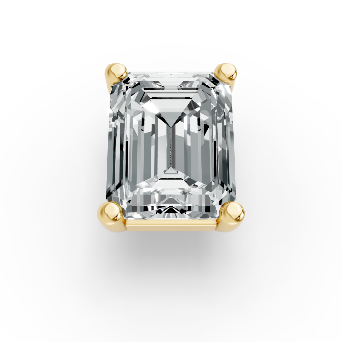 1.00CT Emerald Shape Lab Grown Diamond 4 Prong Head in 14KT White Gold