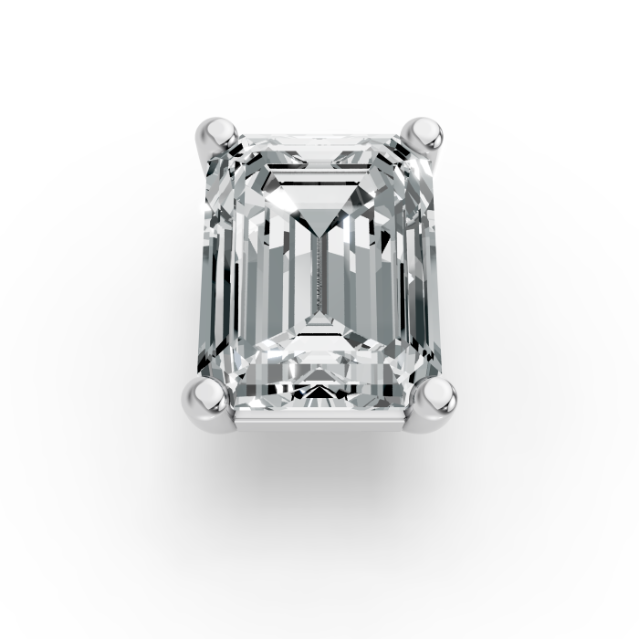 1.00CT Emerald Shape Lab Grown Diamond 4 Prong Head in 14KT White Gold