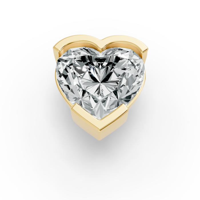 1.00CT Heart Shape Lab Grown Diamond Half Bezel Head in 14KT White Gold