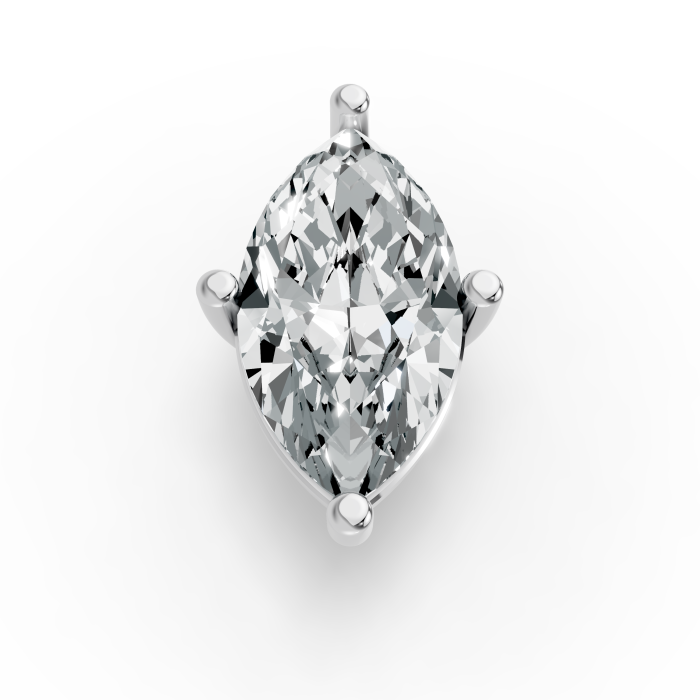 1.00CT Marquise Shape Lab Grown Diamond 4 Prong Head in 14KT White Gold