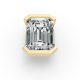 1.00CT Emerald Shape Lab Grown Diamond Half Bezel Head in 14KT White Gold
