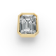 1.00CT Emerald Shape Lab Grown Diamond Full Bezel Head in 14KT White Gold