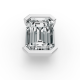 1.00CT Emerald Shape Lab Grown Diamond Half Bezel Head in 14KT White Gold